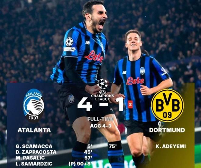 亞特蘭大奇蹟之夜：近七年歐冠首支落後兩球次回合翻盤的球隊